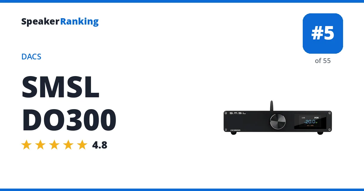 SMSL DO300 - ranked #5 of 55 DACs · Editor's rating 4.8/5