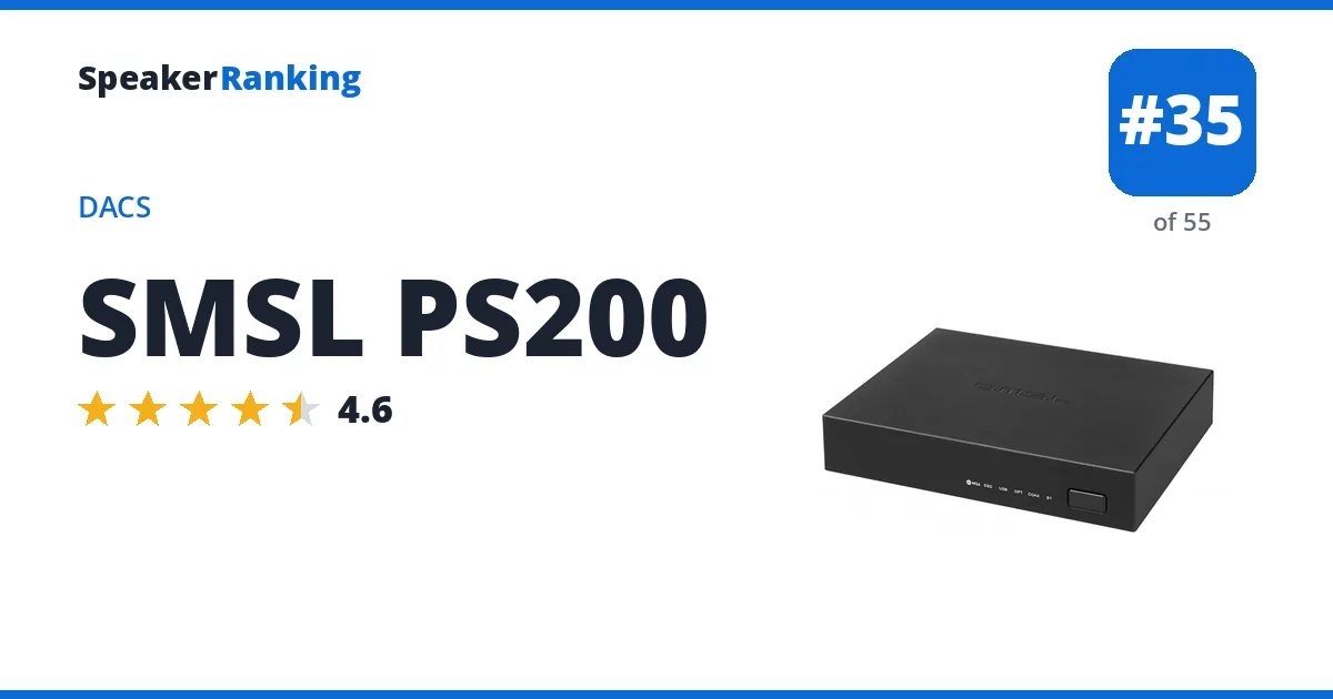 SMSL PS200 - ranked #35 of 55 DACs · Editor's rating 4.6/5