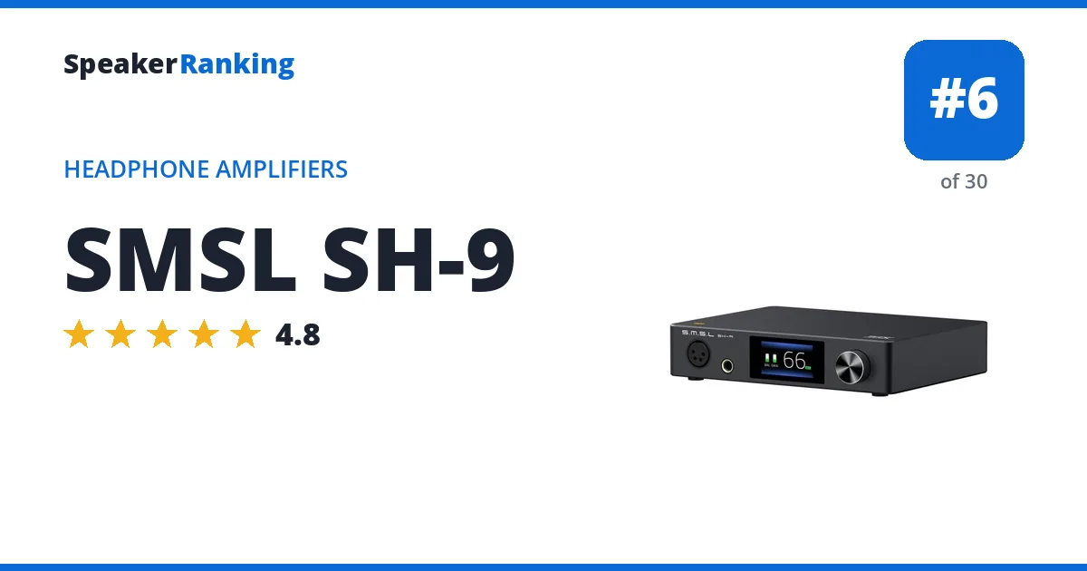 SMSL SH-9 - ranked #6 of 30 Headphone Amplifiers · Editor's rating 4.8/5