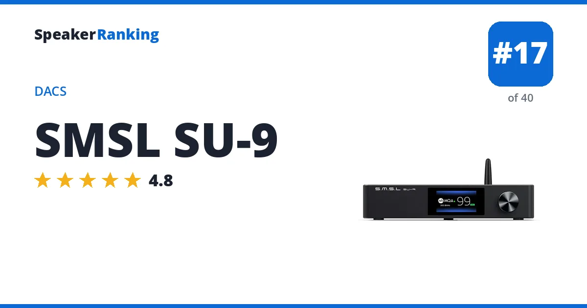 SMSL SU-9 - ranked #17 of 40 DACs · Editor's rating 4.8/5