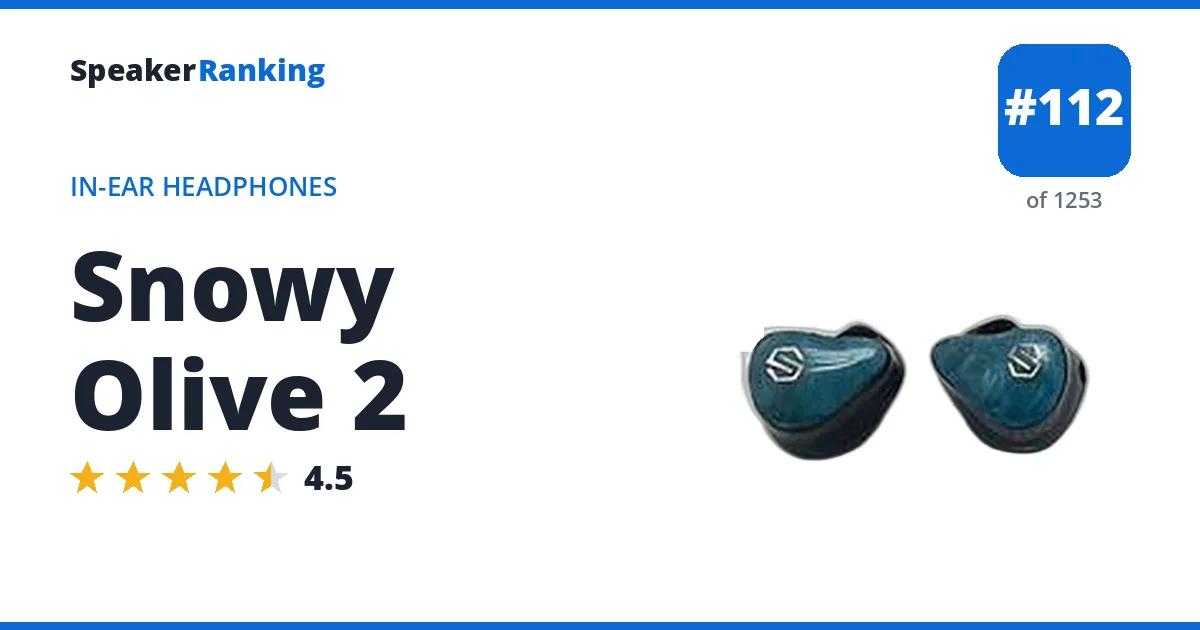 Snowy Olive 2 - ranked #112 of 1253 In-Ear Headphones · Editor's rating 4.5/5