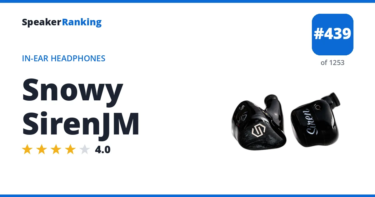 Snowy SirenJM - ranked #439 of 1253 In-Ear Headphones · Editor's rating 4/5