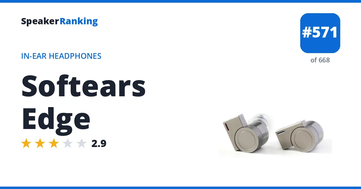 Softears Edge - ranked #567 of 657 In-Ear Headphones · Editor's rating 2.9/5