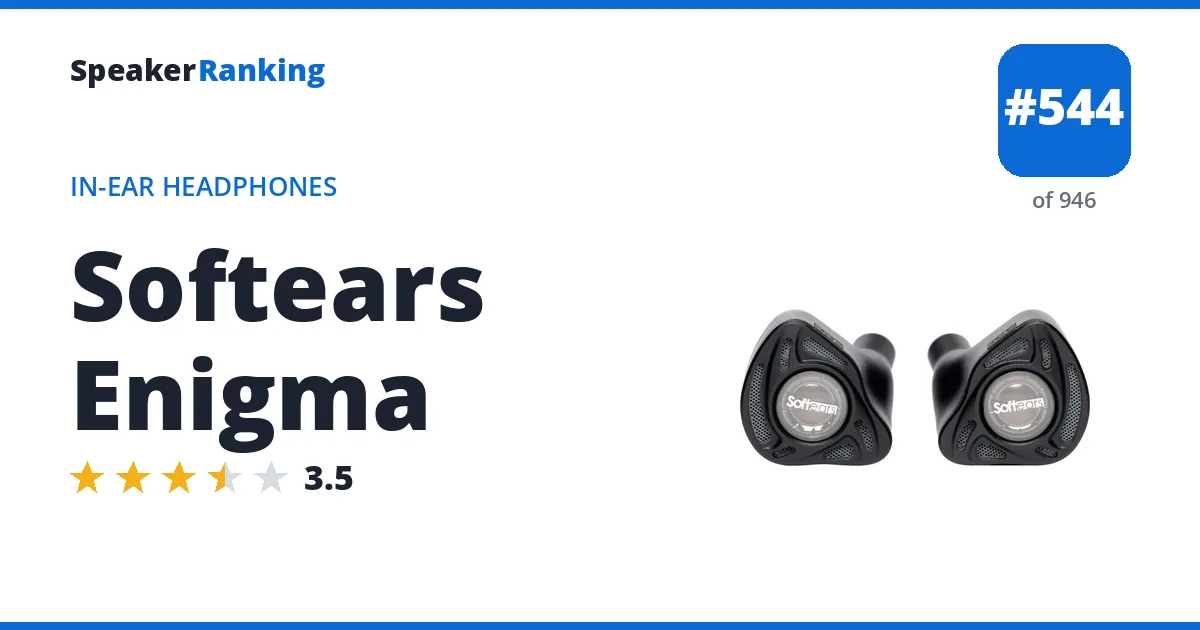 Softears Enigma - ranked #544 of 946 In-Ear Headphones · Editor's rating 3.5/5