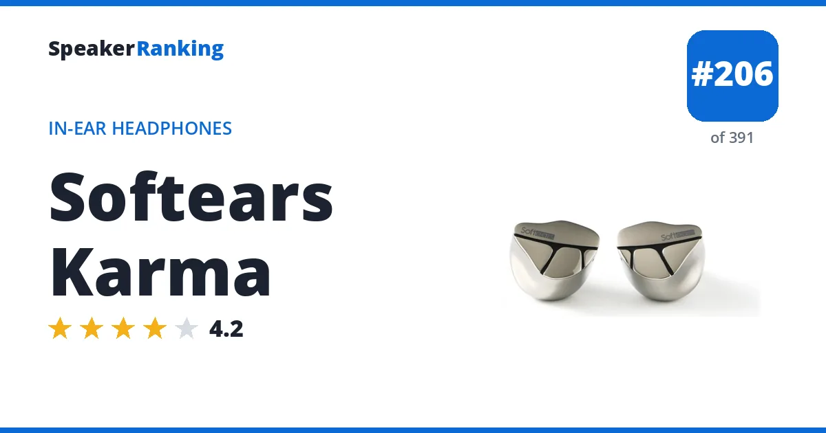 Softears Karma - ranked #206 of 361 In-Ear Headphones · Editor's rating 4.2/5