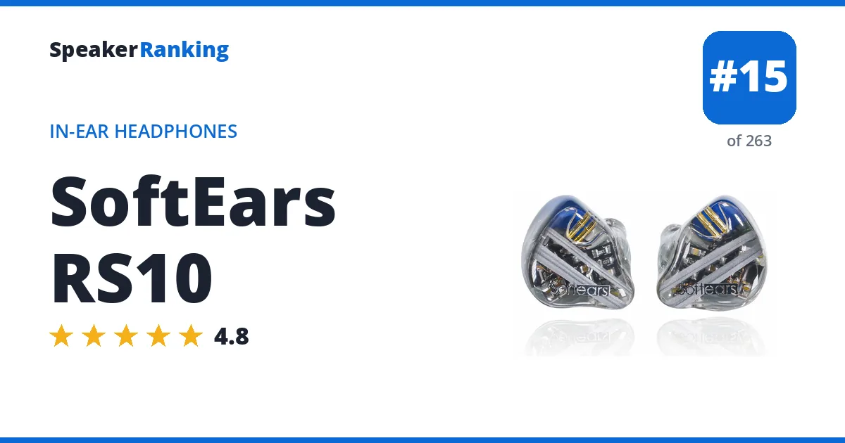SoftEars RS10 - ranked #15 of 238 In-Ear Headphones · Editor's rating 4.8/5