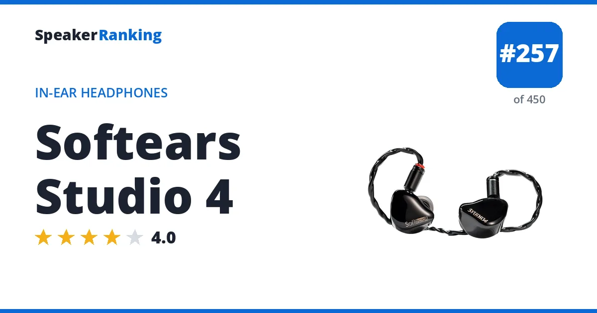 Softears Studio 4 - ranked #257 of 450 In-Ear Headphones · Editor's rating 4/5