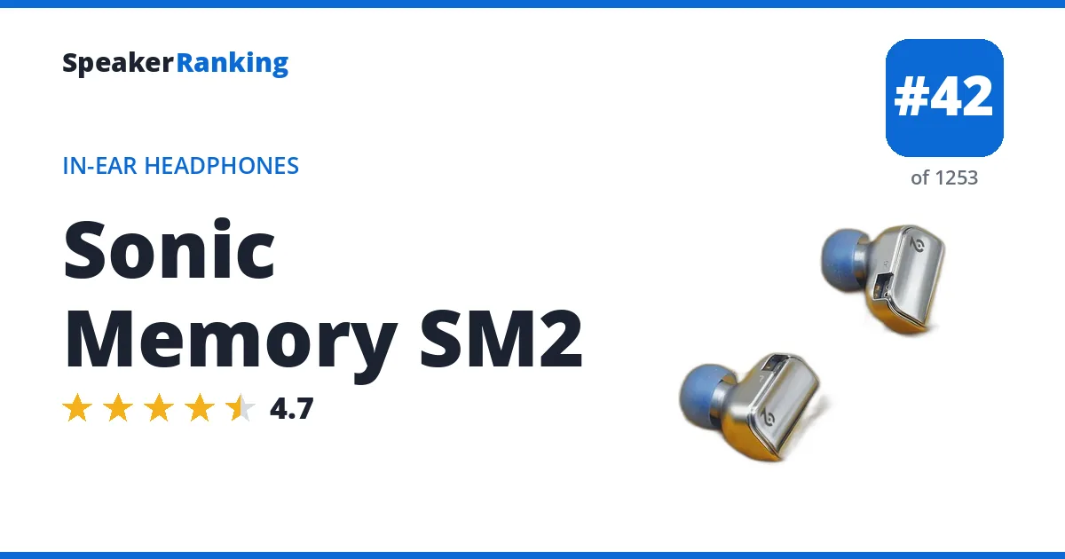 Sonic Memory SM2 - ranked #42 of 1253 In-Ear Headphones · Editor's rating 4.7/5