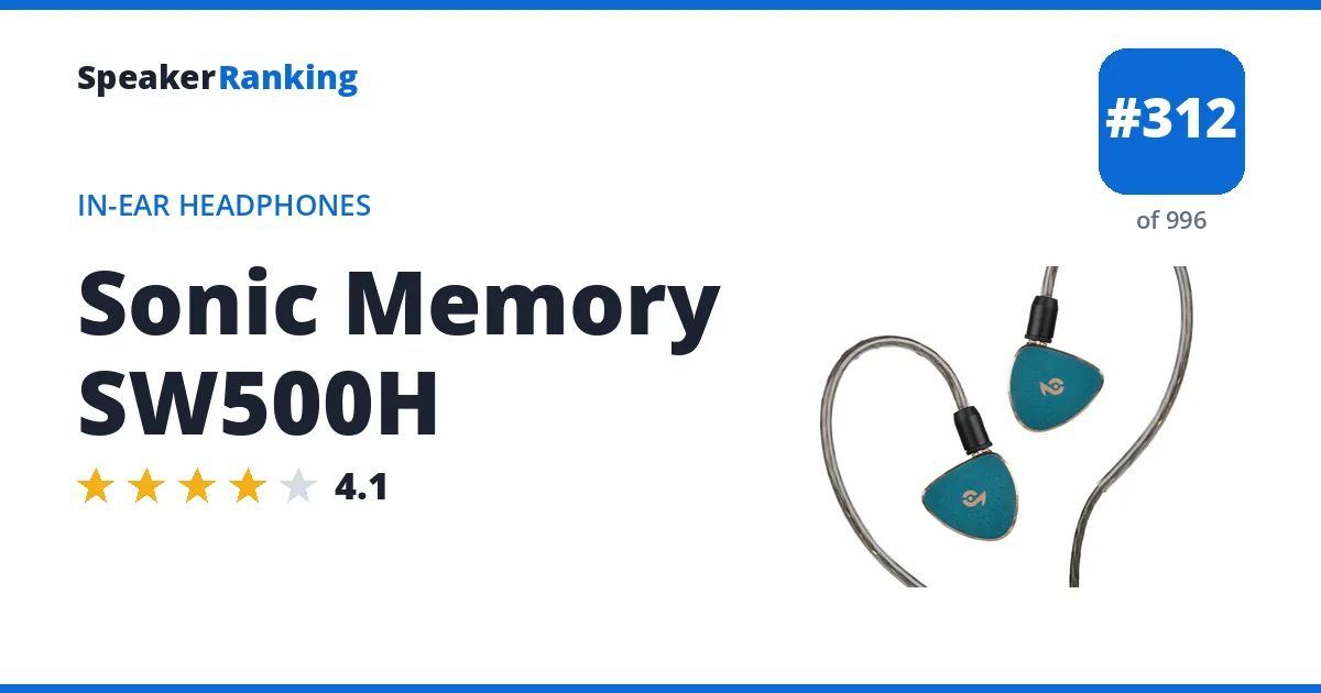 Sonic Memory SW500H - ranked #312 of 996 In-Ear Headphones · Editor's rating 4.1/5