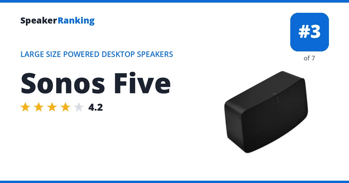 Sonos Five - ranked #3 of 7 Large Size Powered Desktop Speakers · Editor's rating 4.2/5