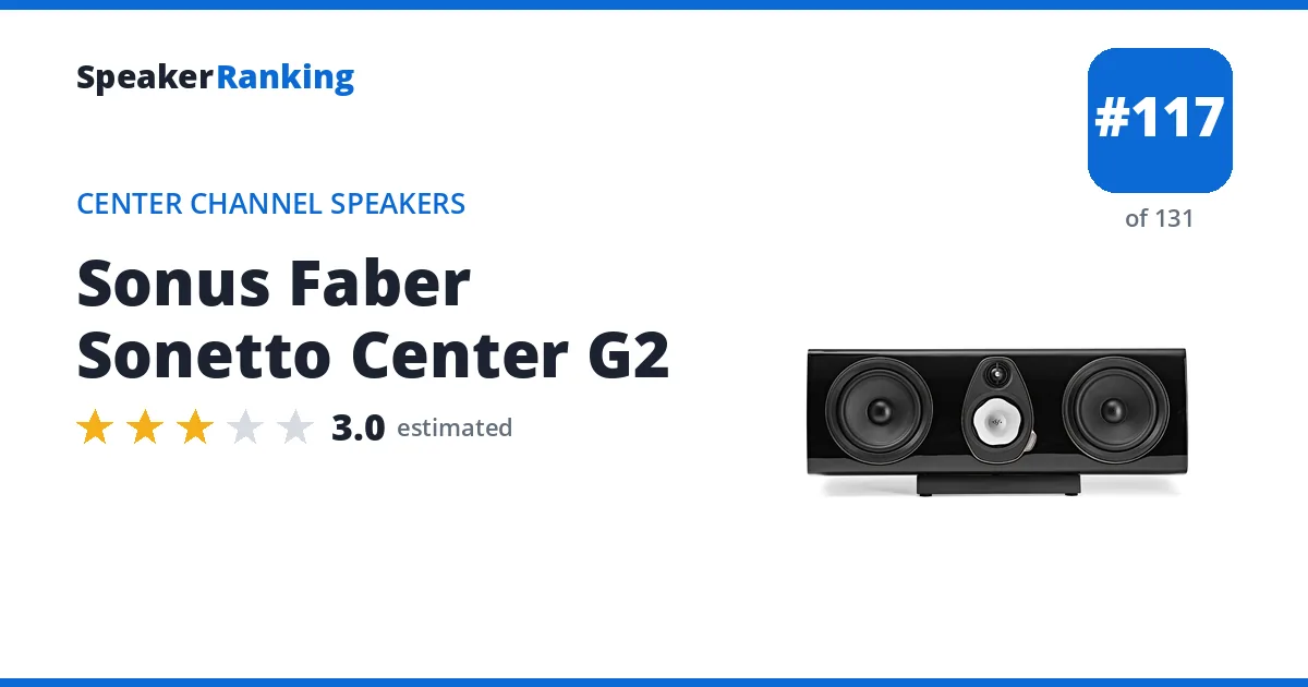 Sonus Faber Sonetto Center G2 ranking card