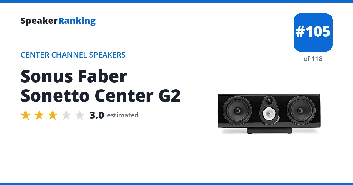 Sonus Faber Sonetto Center G2 - ranked #105 of 118 Center Channel Speakers · Editor's rating 3/5