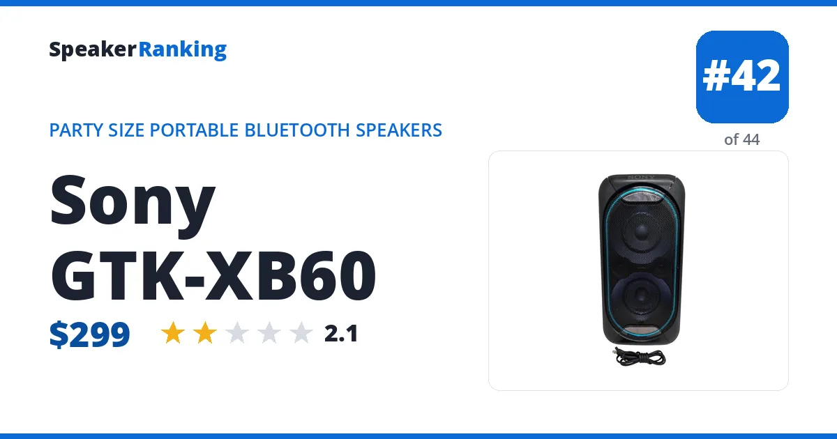 Sony GTK-XB60 ranking card