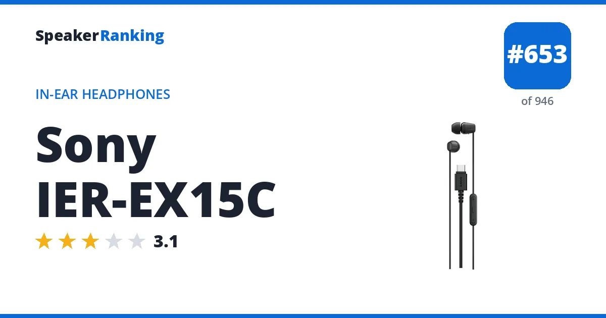 Sony IER-EX15C - ranked #653 of 946 In-Ear Headphones · Editor's rating 3.1/5
