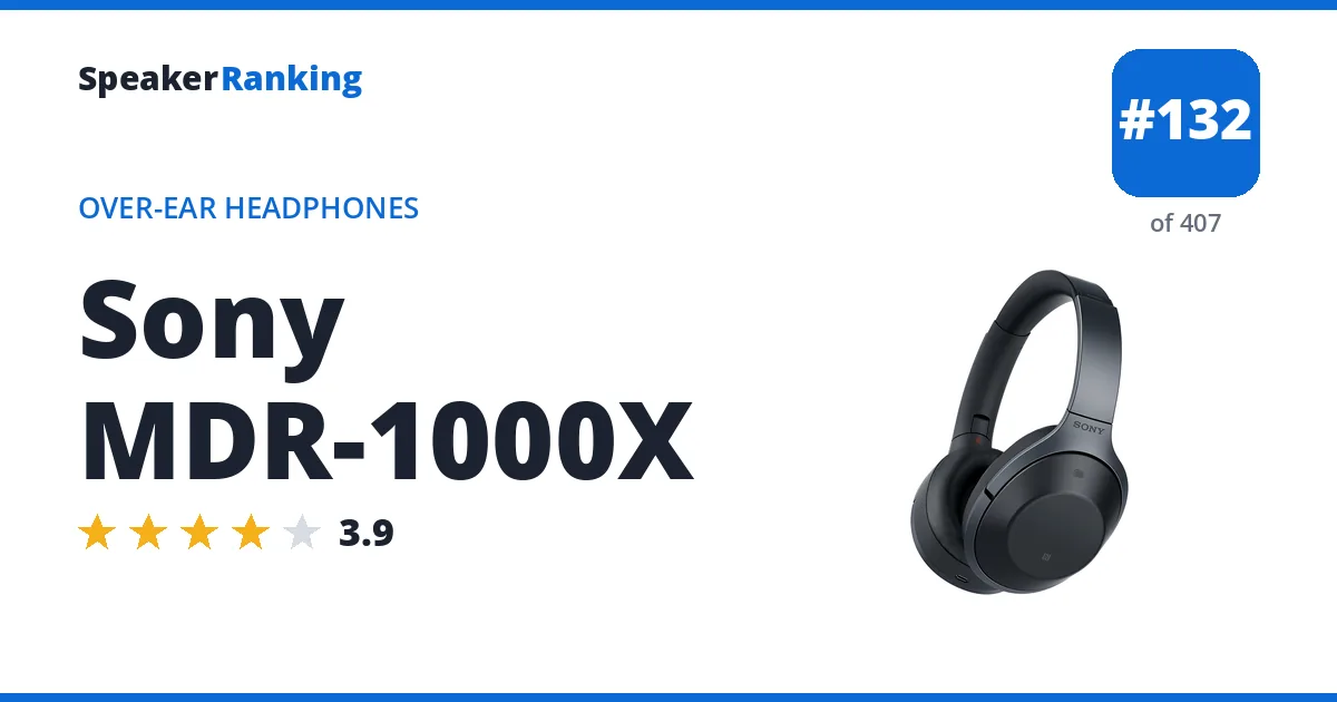 Sony MDR-1000X - ranked #132 of 382 Over-Ear Headphones · Editor's rating 3.9/5