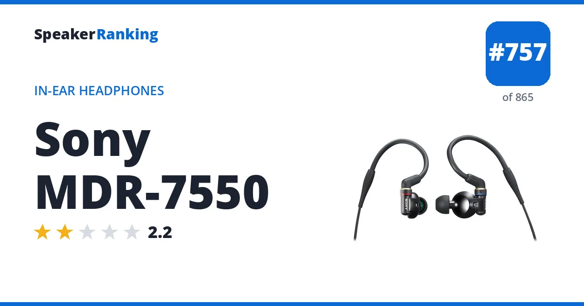 Sony MDR-7550 - ranked #757 of 865 In-Ear Headphones · Editor's rating 2.2/5