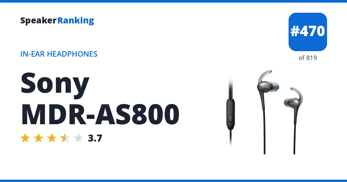 Sony MDR-AS800 - ranked #470 of 749 In-Ear Headphones · Editor's rating 3.7/5
