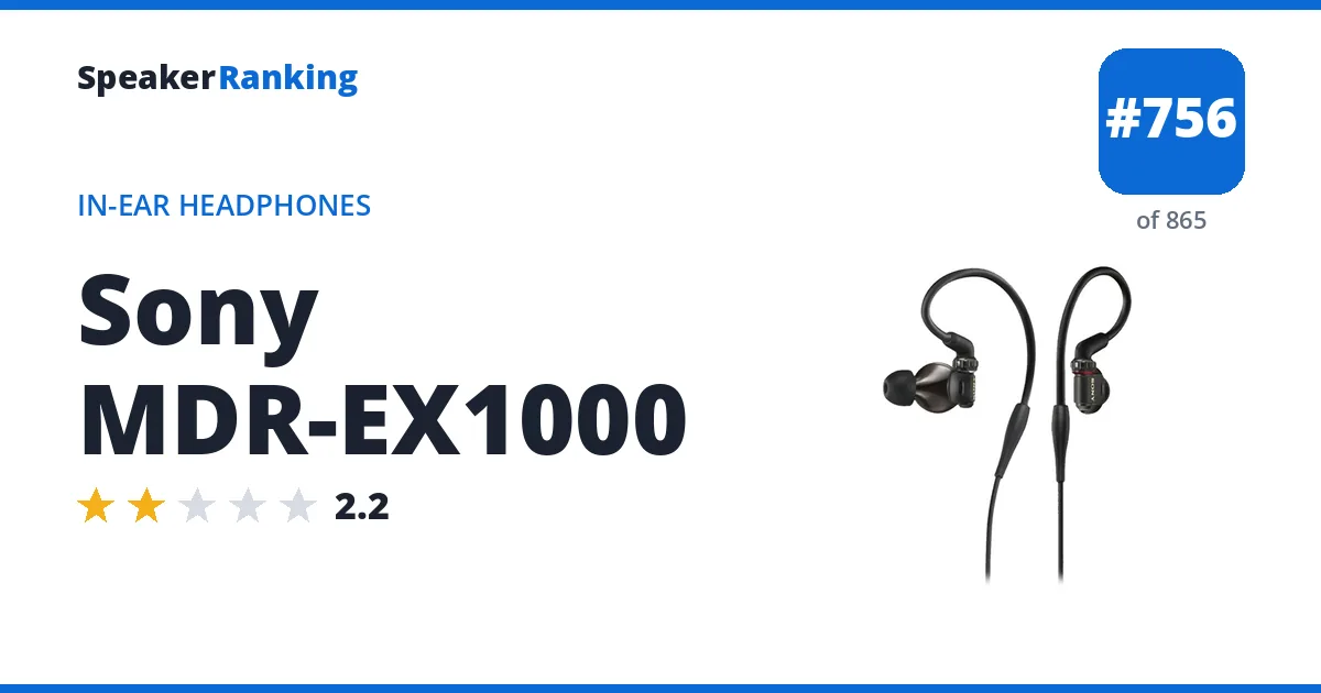 Sony MDR-EX1000 - ranked #756 of 865 In-Ear Headphones · Editor's rating 2.2/5
