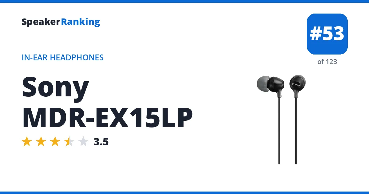 Sony MDR-EX15LP - ranked #52 of 115 In-Ear Headphones · Editor's rating 3.5/5