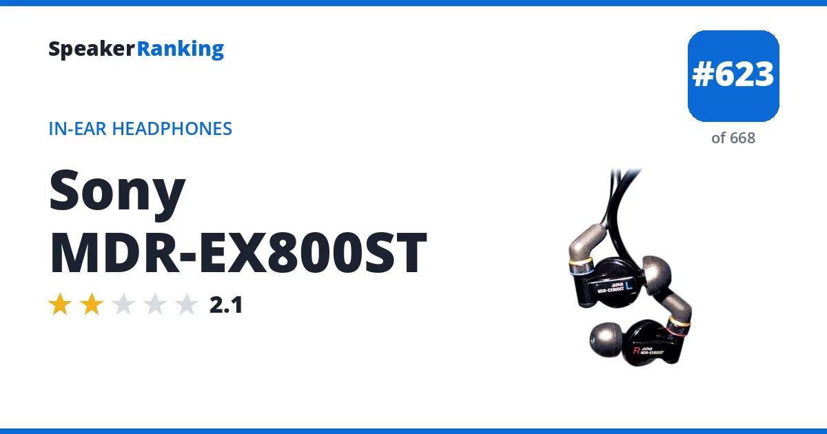 Sony MDR-EX800ST - ranked #623 of 668 In-Ear Headphones · Editor's rating 2.1/5