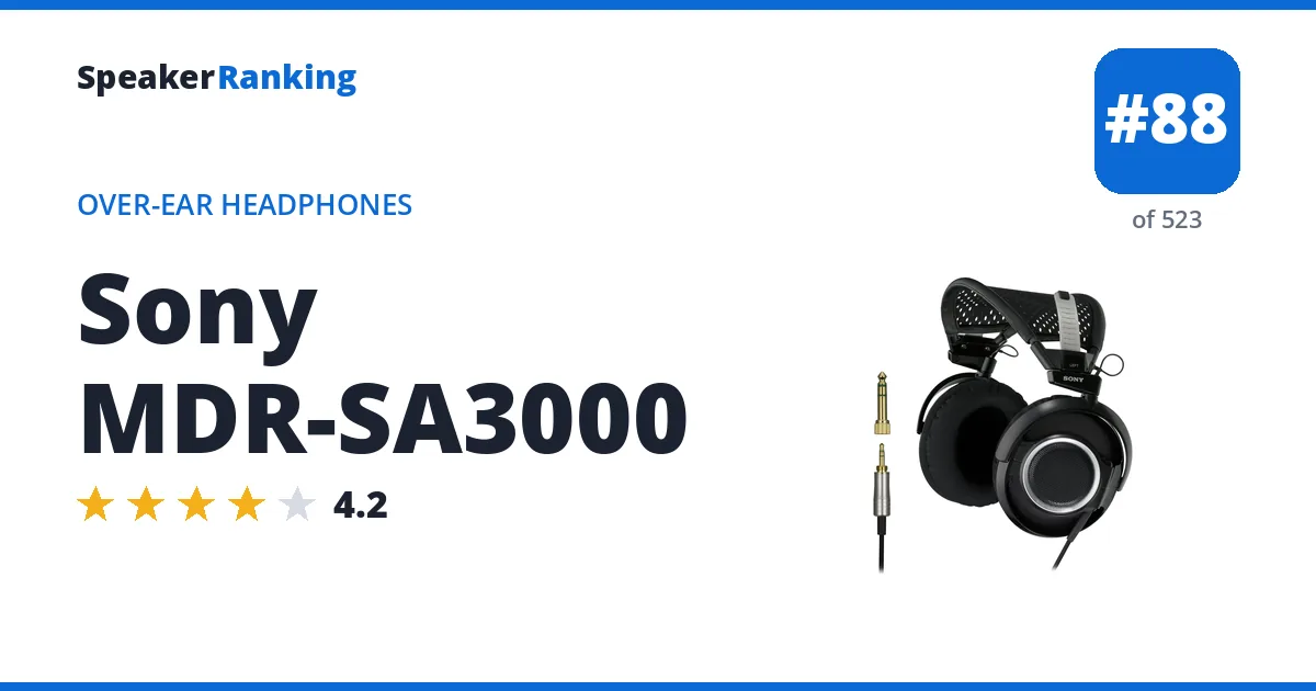Sony MDR-SA3000 - ranked #88 of 523 Over-Ear Headphones · Editor's rating 4.2/5