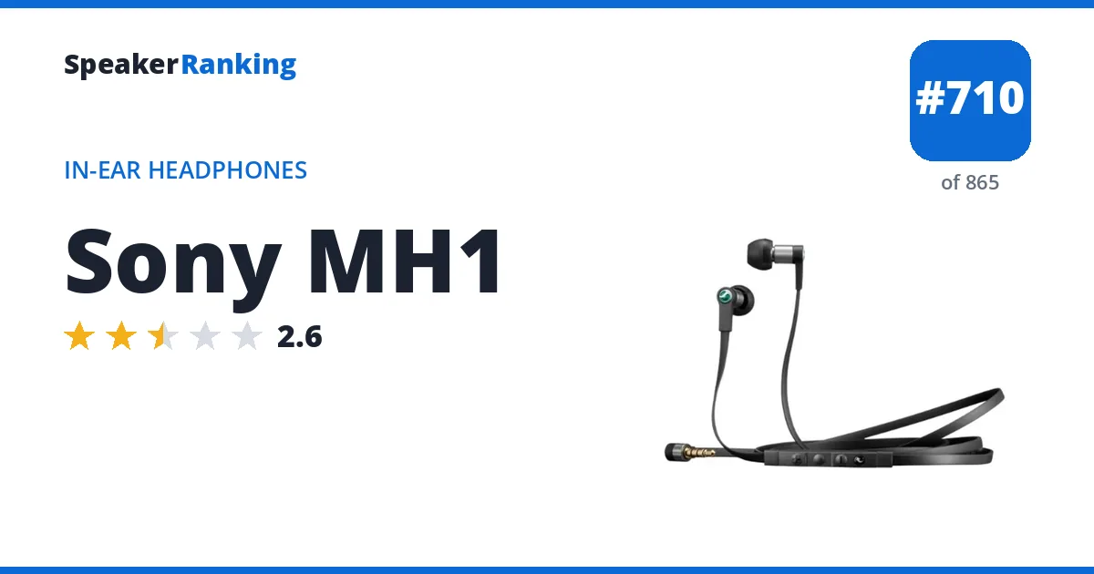 Sony MH1 - ranked #710 of 865 In-Ear Headphones · Editor's rating 2.6/5