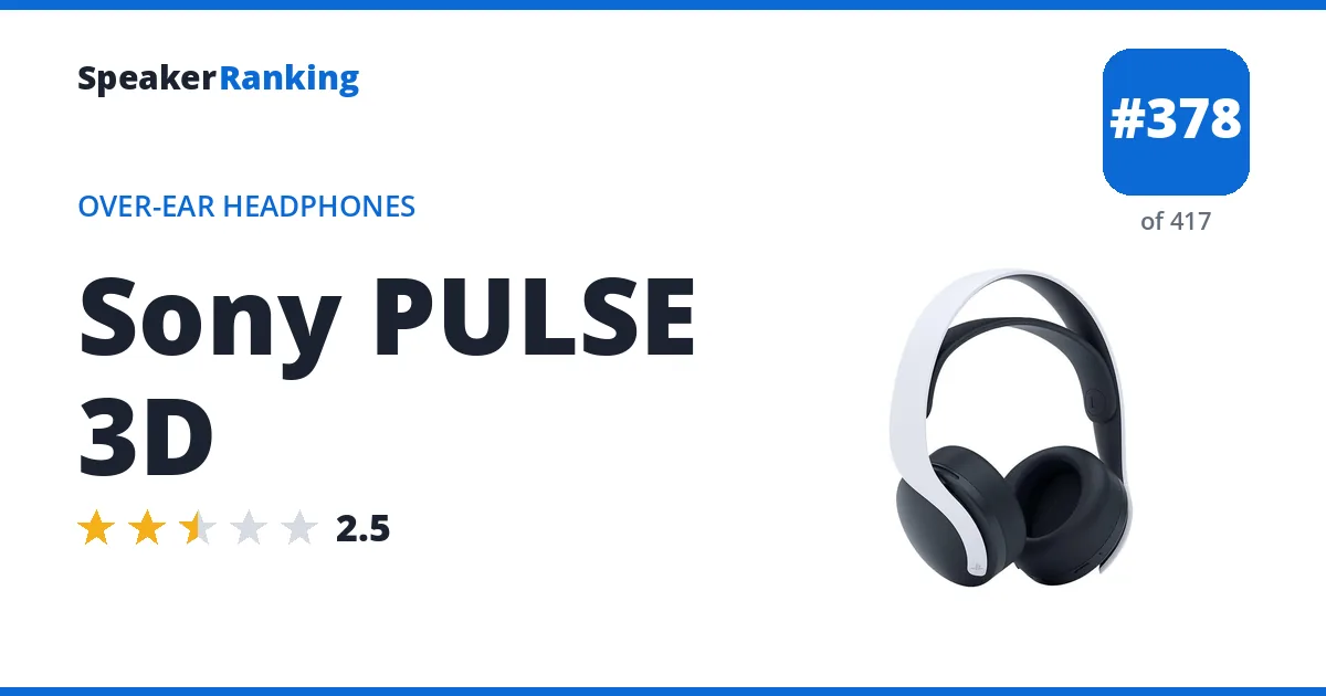 Sony PULSE 3D - ranked #378 of 417 Over-Ear Headphones · Editor's rating 2.5/5