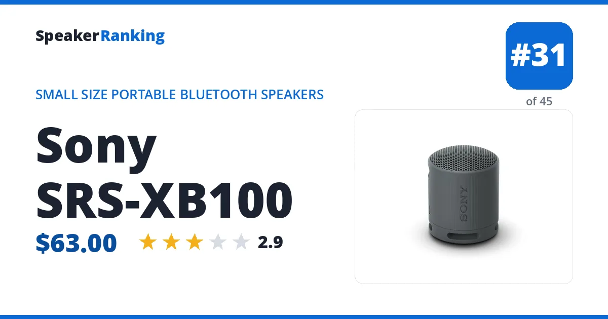 Sony SRS-XB100 ranking card