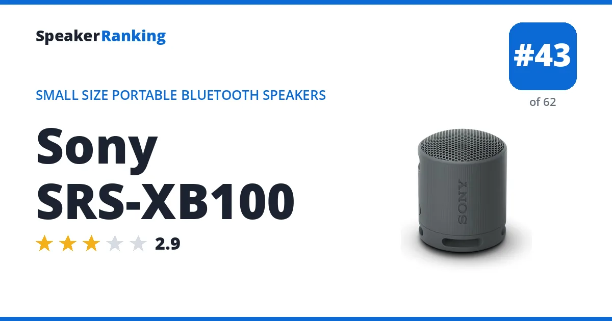 Sony SRS-XB100 ranking card
