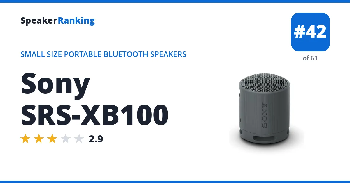 Sony SRS-XB100 ranking card