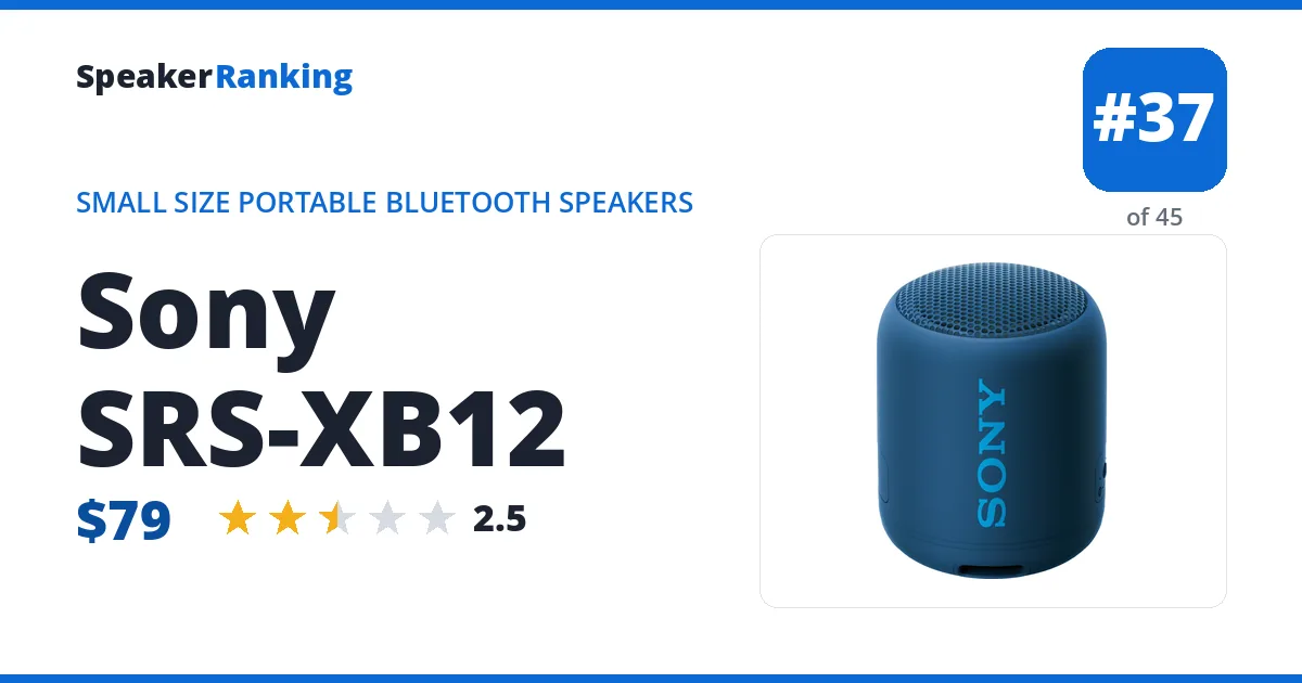 Sony SRS-XB12 ranking card