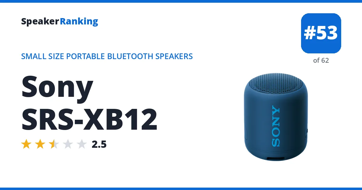 Sony SRS-XB12 ranking card