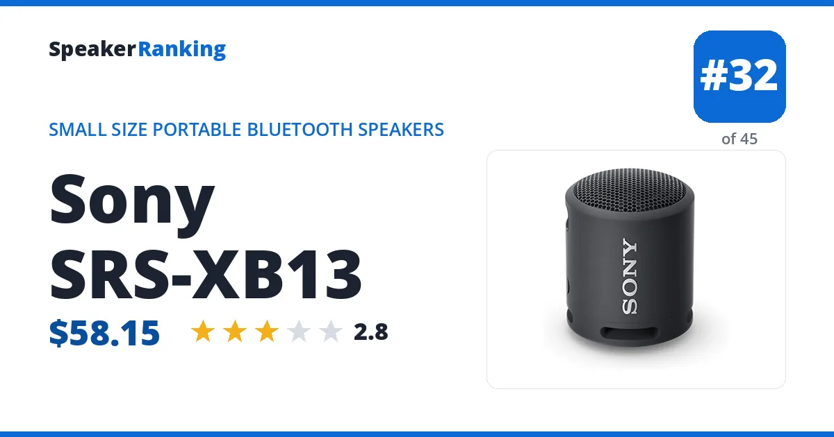Sony SRS-XB13 ranking card