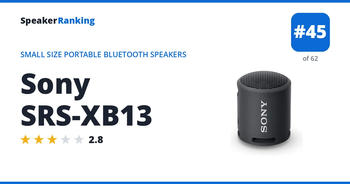 Sony SRS-XB13 ranking card