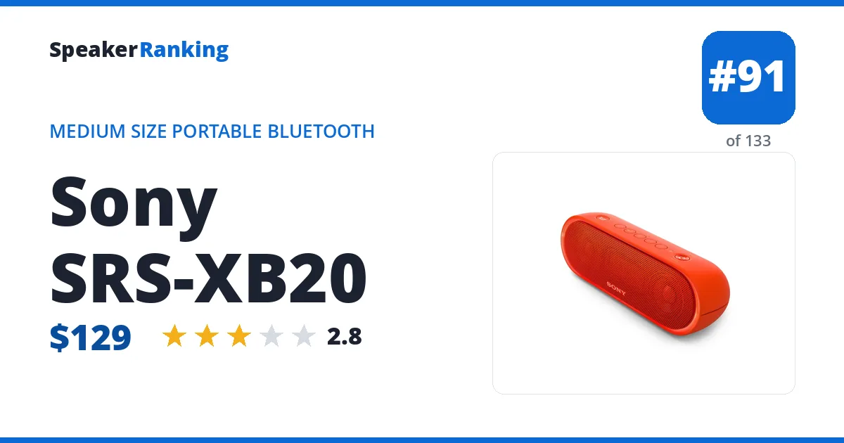 Sony SRS-XB20 ranking card