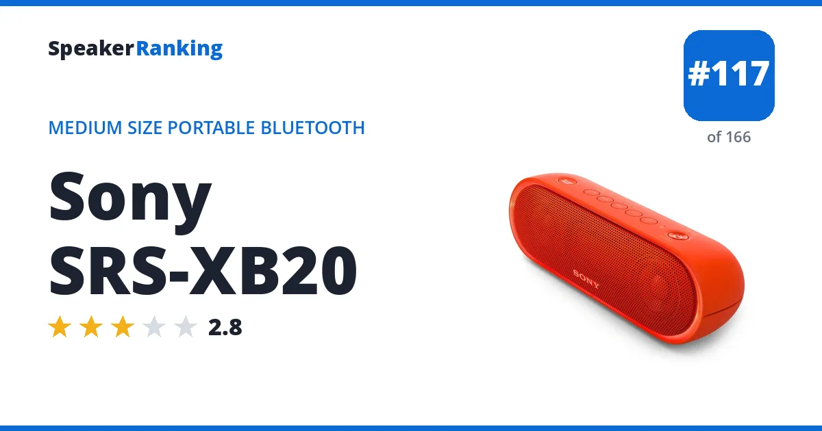 Sony SRS-XB20 ranking card