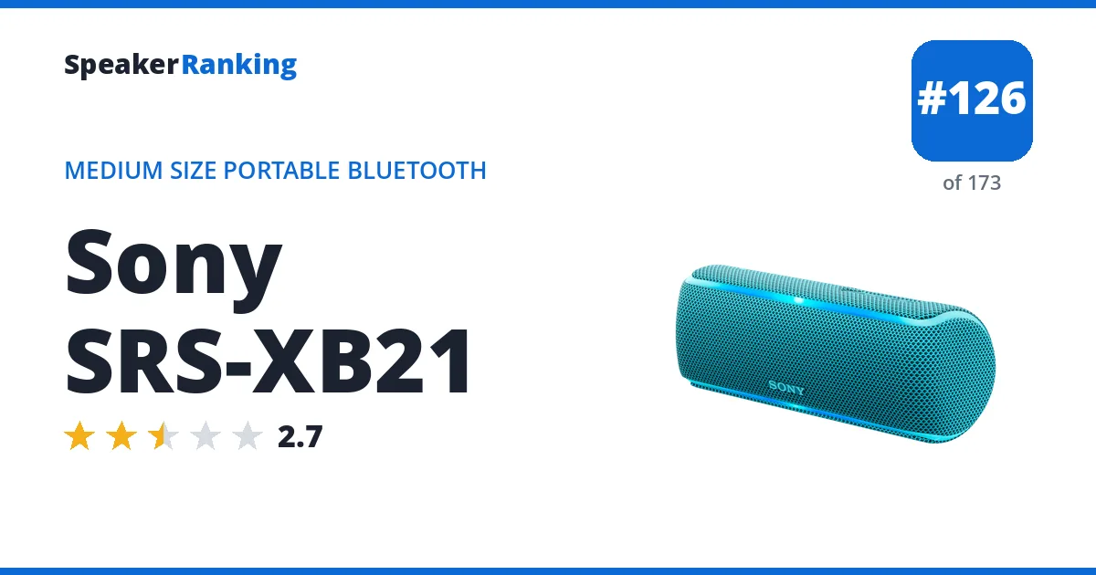 Sony SRS-XB21 ranking card