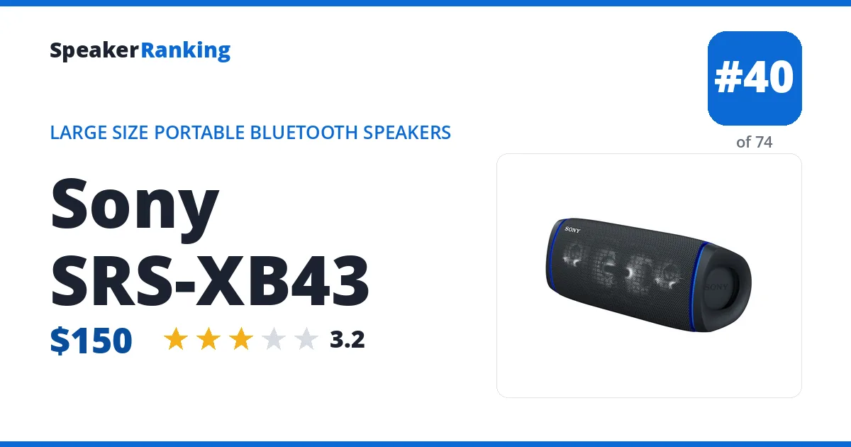 Sony SRS-XB43 ranking card