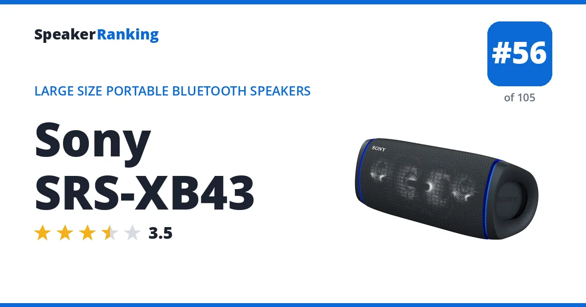 Sony SRS-XB43 ranking card