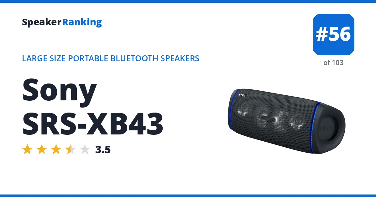 Sony SRS-XB43 ranking card