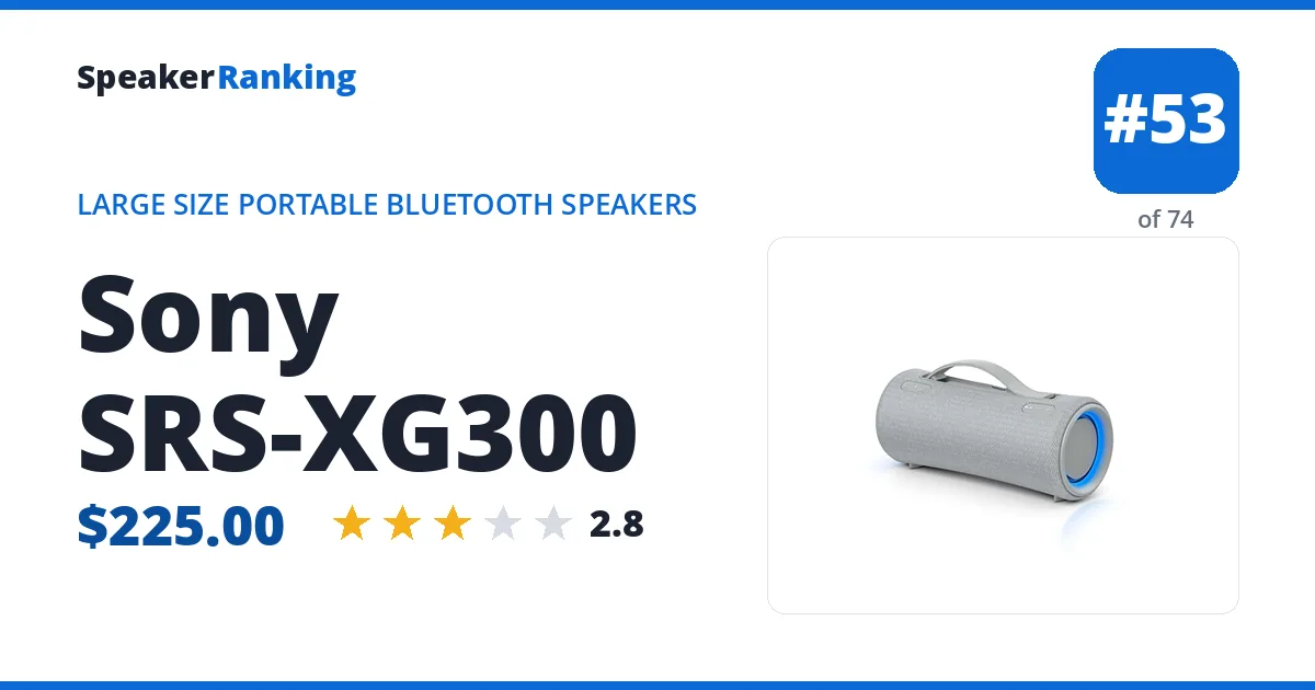 Sony SRS-XG300 ranking card