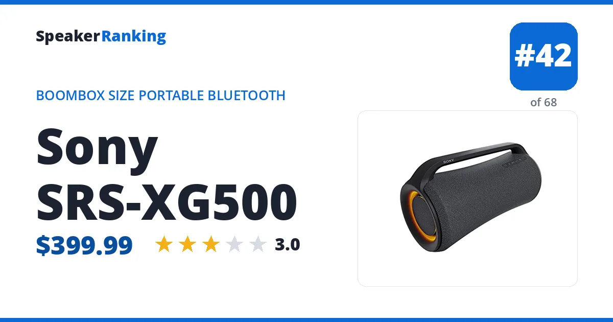 Sony SRS-XG500 ranking card