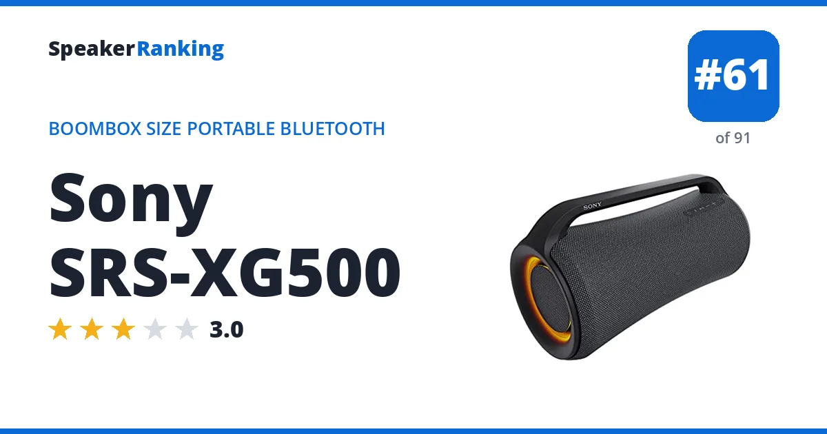 Sony SRS-XG500 ranking card
