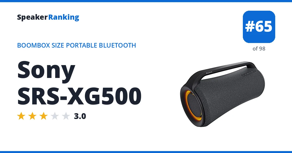 Sony SRS-XG500 ranking card