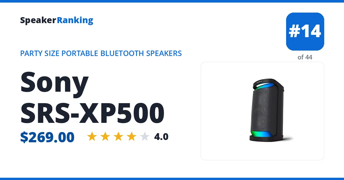 Sony SRS-XP500 ranking card