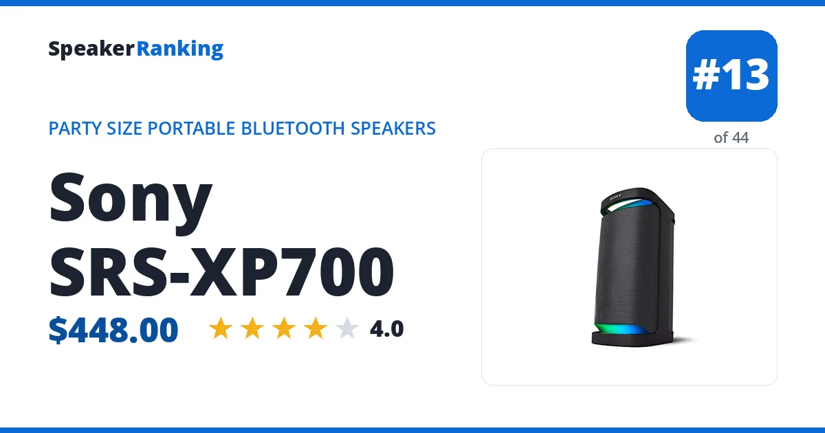 Sony SRS-XP700 ranking card