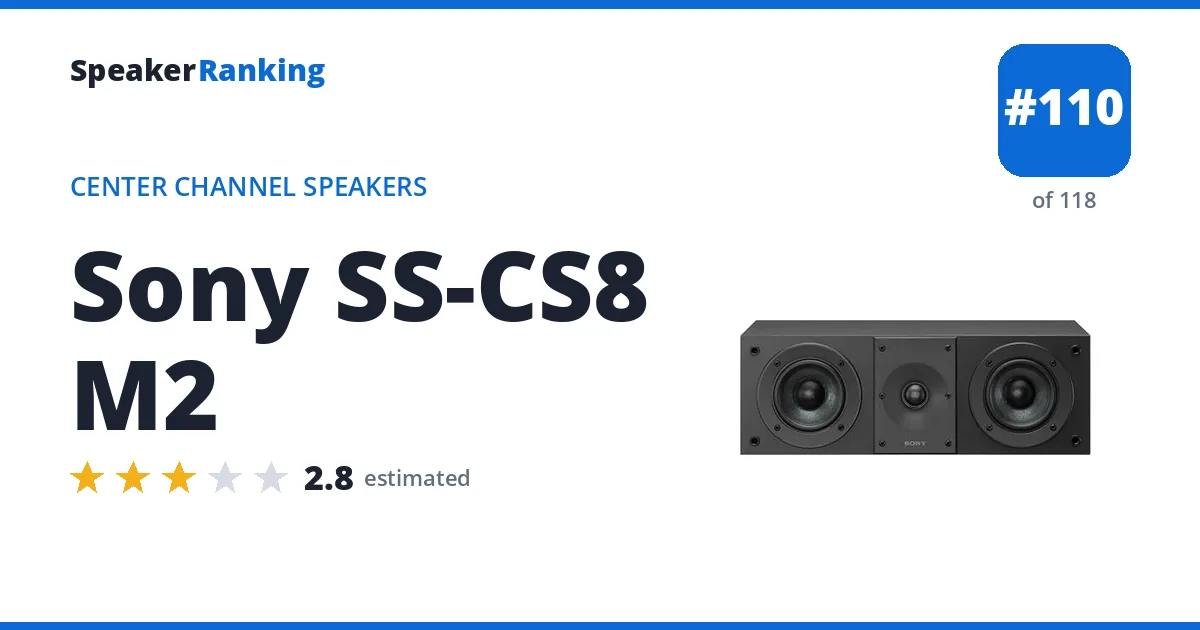 Sony SS-CS8 M2 - ranked #110 of 118 Center Channel Speakers · Editor's rating 2.8/5
