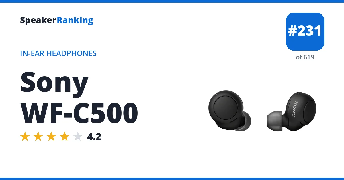 Sony WF-C500 - ranked #225 of 584 In-Ear Headphones · Editor's rating 4.2/5