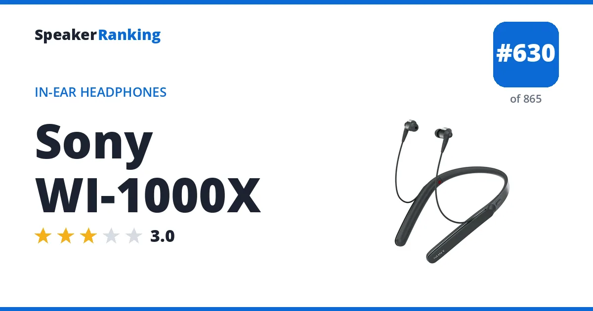 Sony WI-1000X - ranked #630 of 865 In-Ear Headphones · Editor's rating 3/5