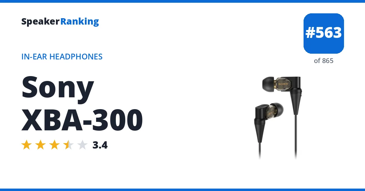 Sony XBA-300 - ranked #563 of 865 In-Ear Headphones · Editor's rating 3.4/5